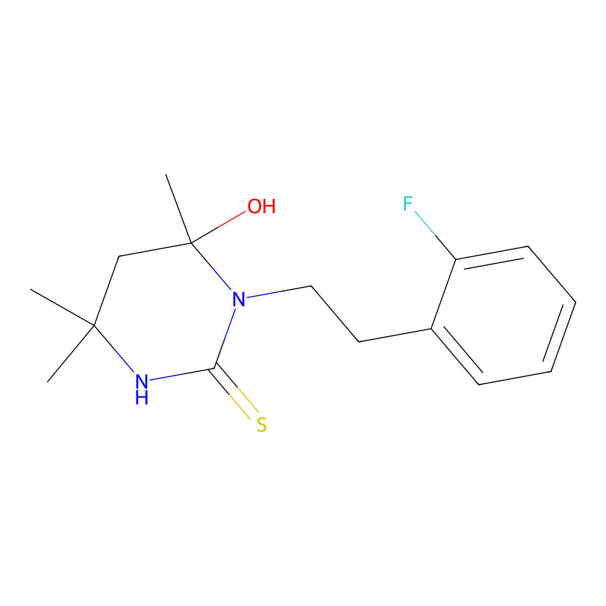 1-[2-(2-Fluorophenyl)ethyl]-6-hydroxy-4,4,6-trimethyl-1,3-diazinane-2-thione molecular structure, CAS 420095-24-5