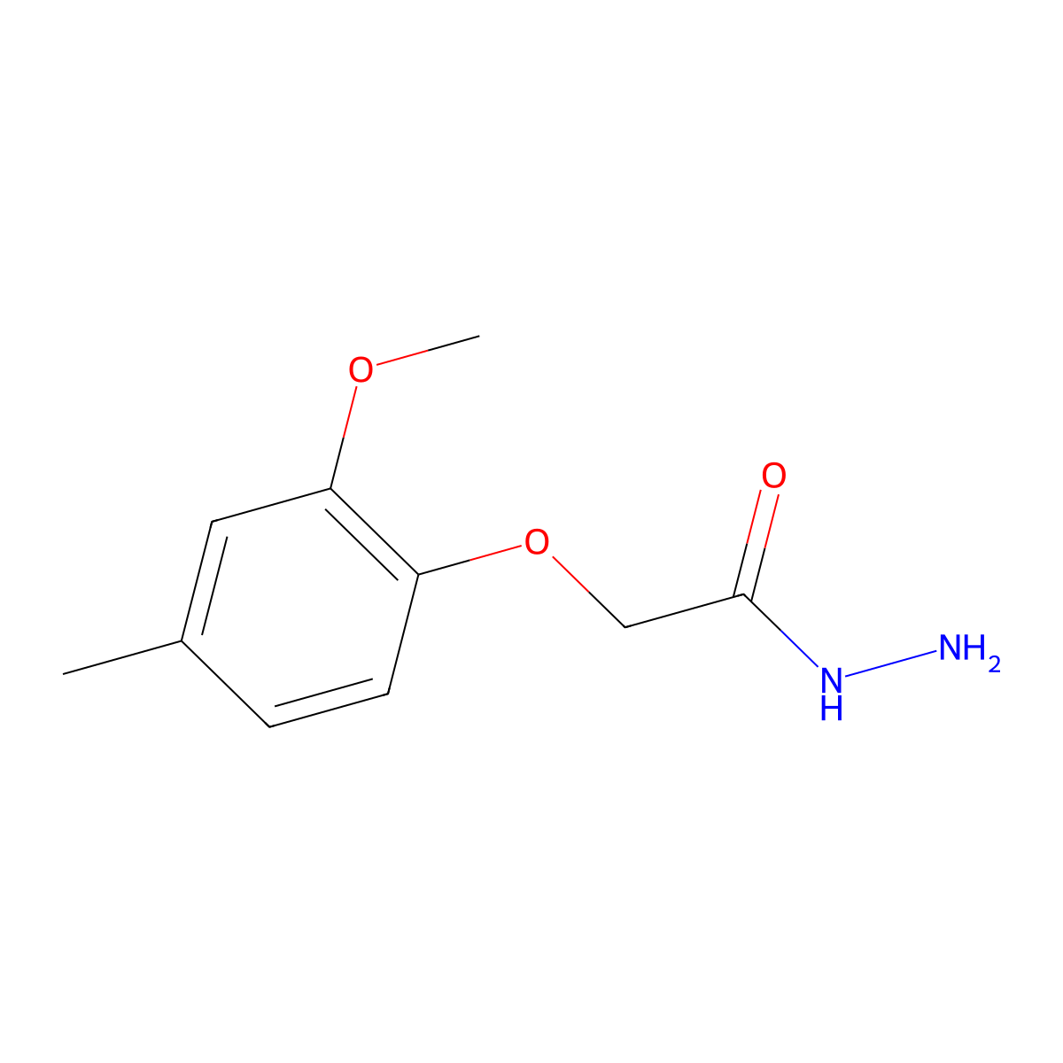 2-(2-Methoxy-4-methylphenoxy)acetohydrazide molecular structure, CAS 420095-57-4