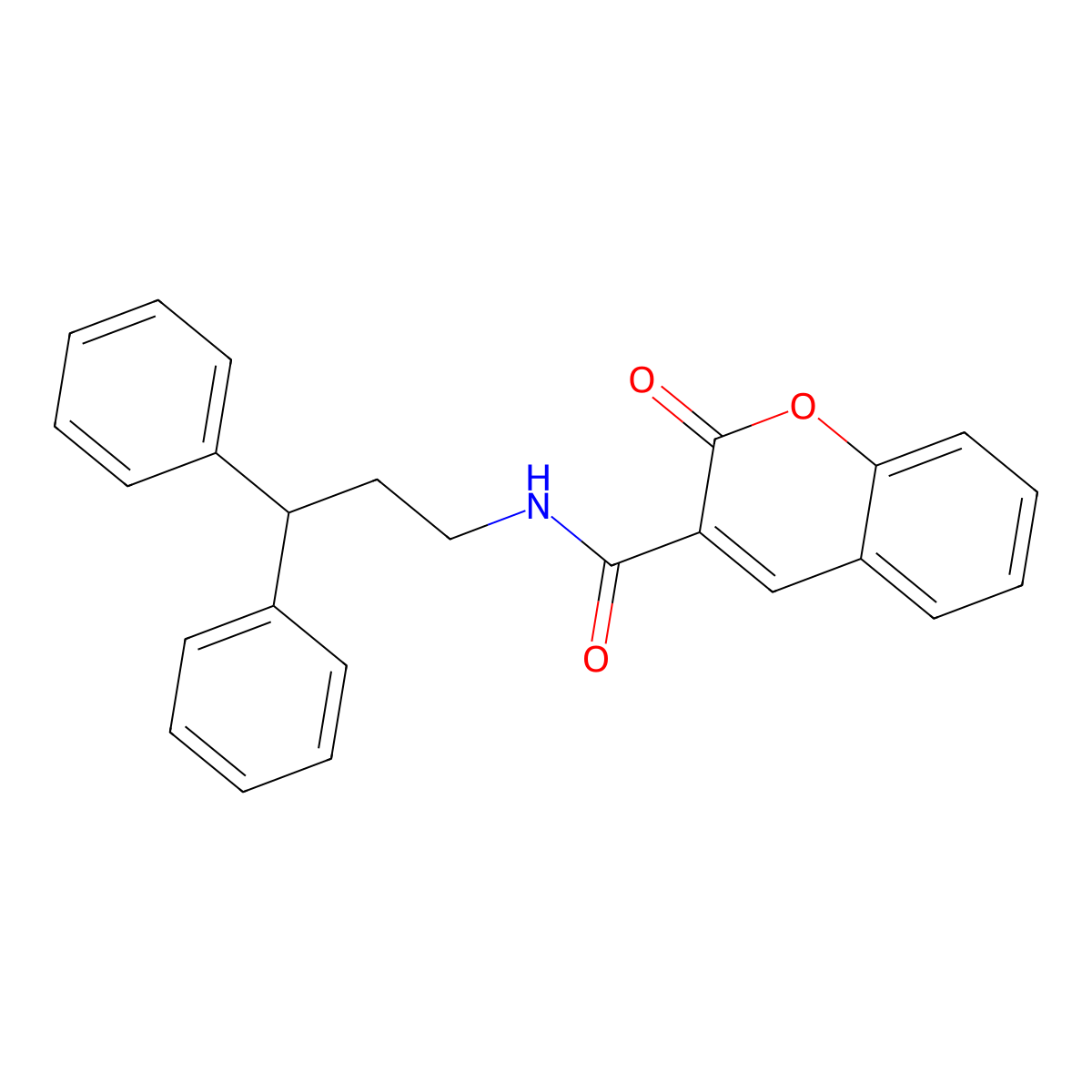 N-(3,3-diphenylpropyl)-2-oxochromene-3-carboxamide molecular structure, CAS 420097-06-9