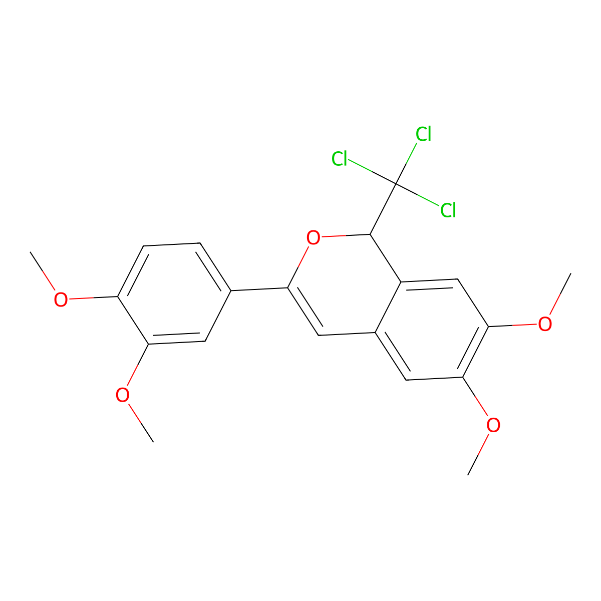 3-(3,4-dimethoxyphenyl)-6,7-dimethoxy-1-(trichloromethyl)-1H-isochromene molecular structure, CAS 420098-44-8