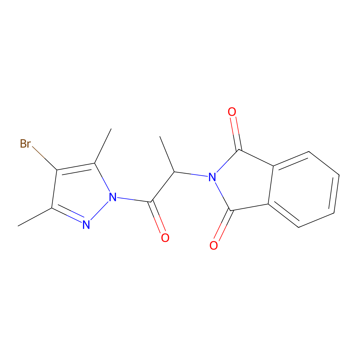2-[1-(4-bromo-3,5-dimethyl-1H-pyrazol-1-yl)-1-oxopropan-2-yl]-1H-isoindole-1,3(2H)-dione molecular structure, CAS 420098-46-0