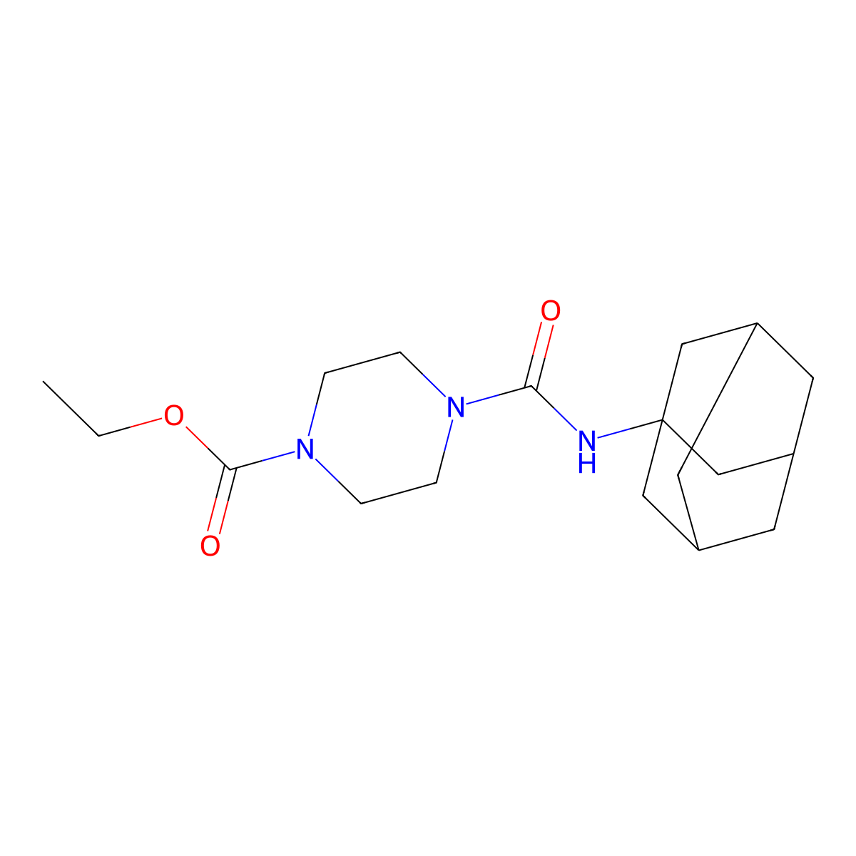 Ethyl 4-(1-adamantylcarbamoyl)piperazine-1-carboxylate molecular structure, CAS 420099-14-5