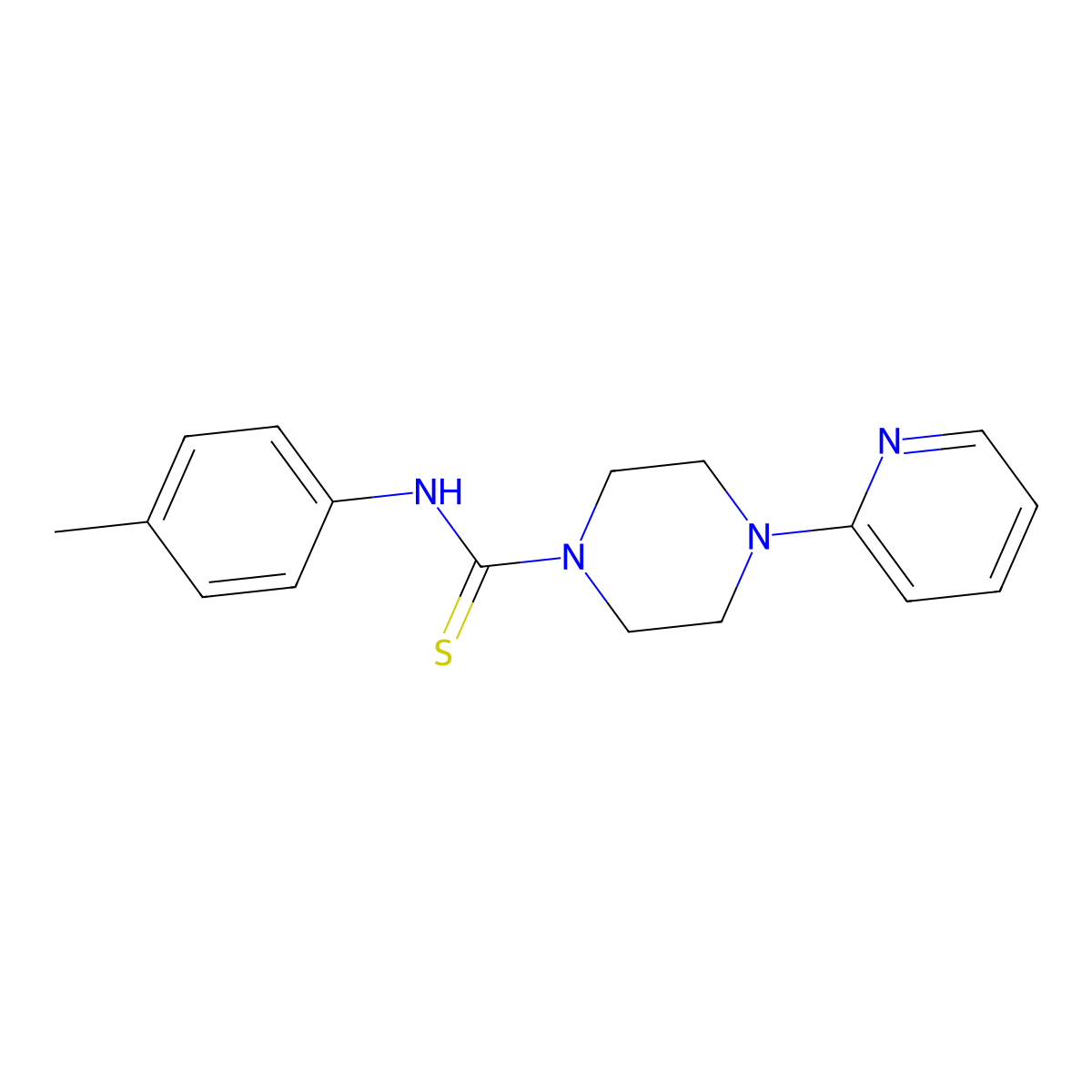 ((4-Methylphenyl)amino)(4-(2-pyridyl)piperazinyl)methane-1-thione molecular structure, CAS 420099-20-3
