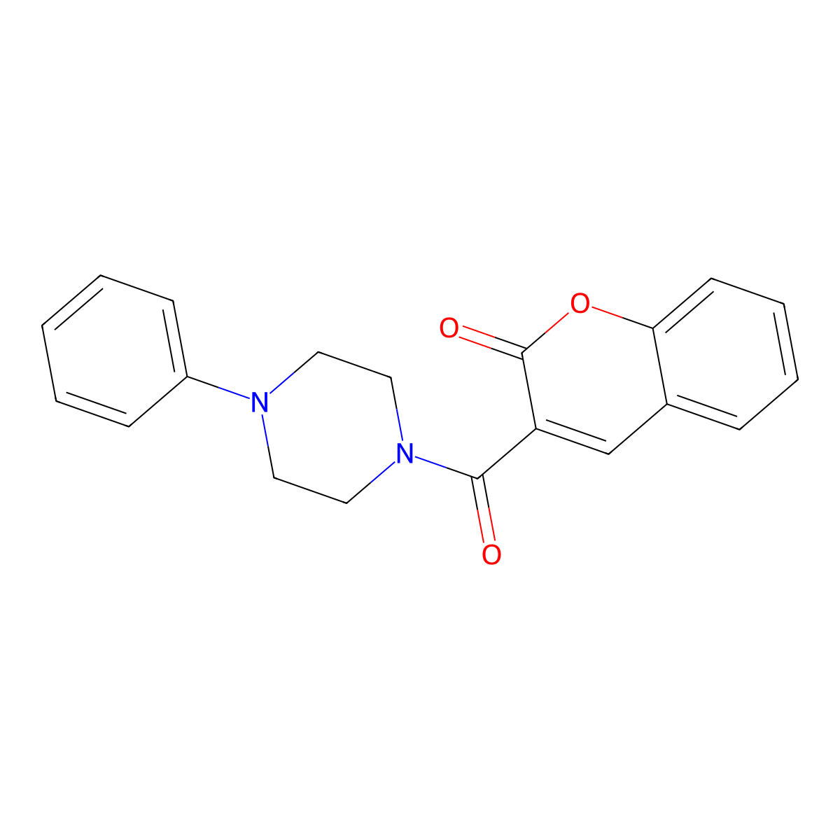 3-(4-phenylpiperazine-1-carbonyl)-2H-chromen-2-one molecular structure, CAS 420099-59-8