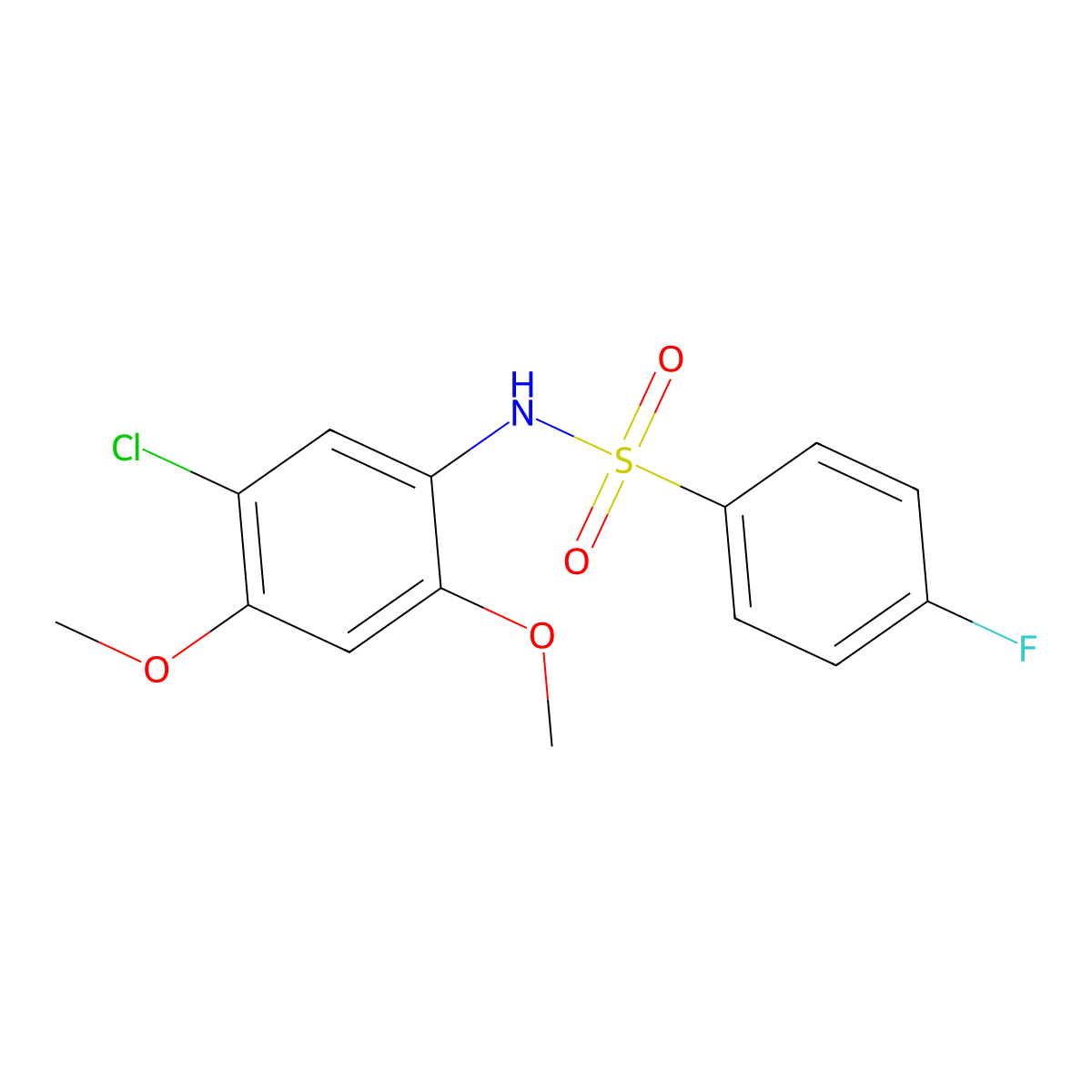 N-(5-chloro-2,4-dimethoxyphenyl)-4-fluorobenzenesulfonamide molecular structure, CAS 420099-65-6