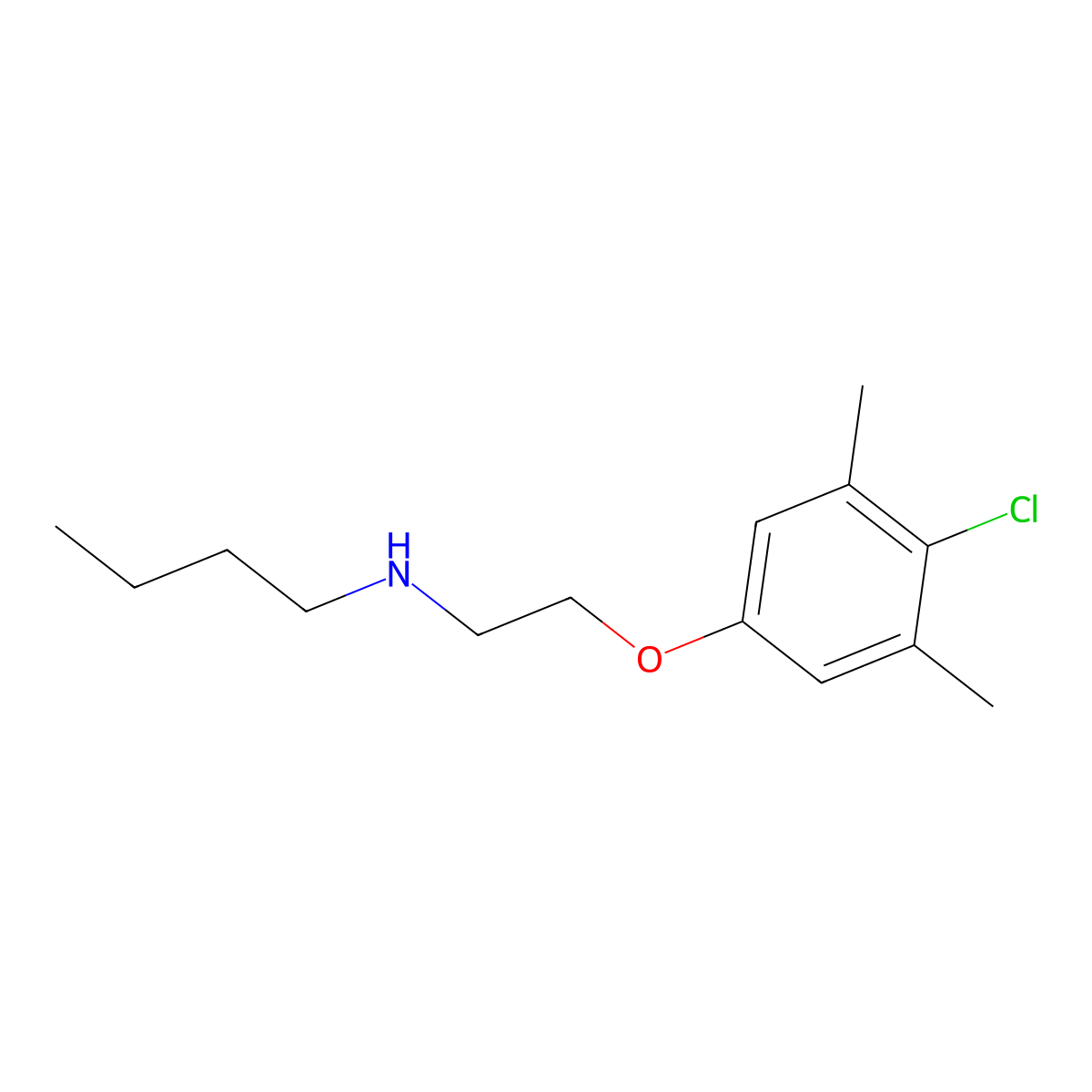 N-[2-(4-Chloro-3,5-dimethylphenoxy)ethyl]-1-butanamine molecular structure, CAS 420100-52-3