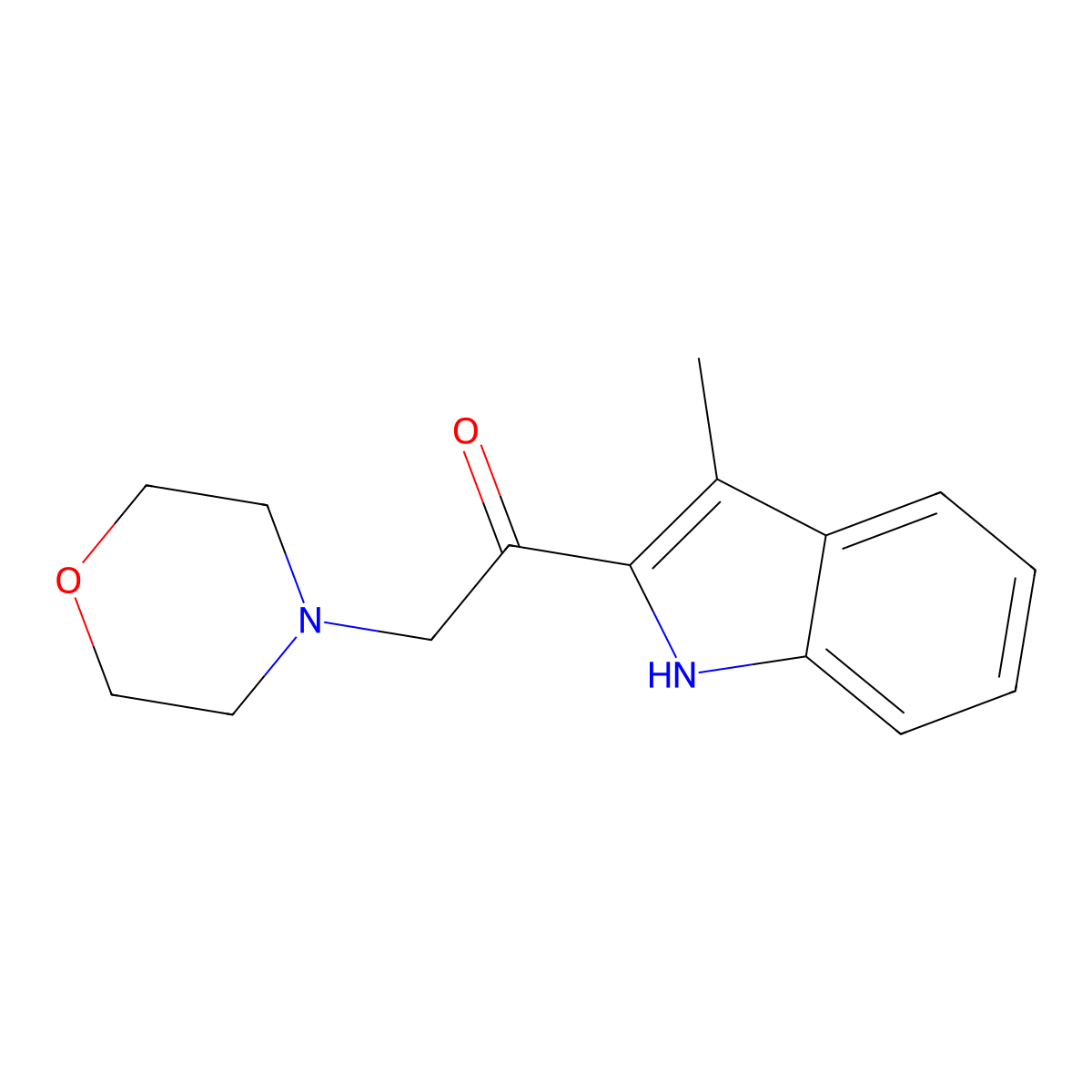 1-(3-methyl-1H-indol-2-yl)-2-morpholin-4-ylethanone molecular structure, CAS 420101-10-6
