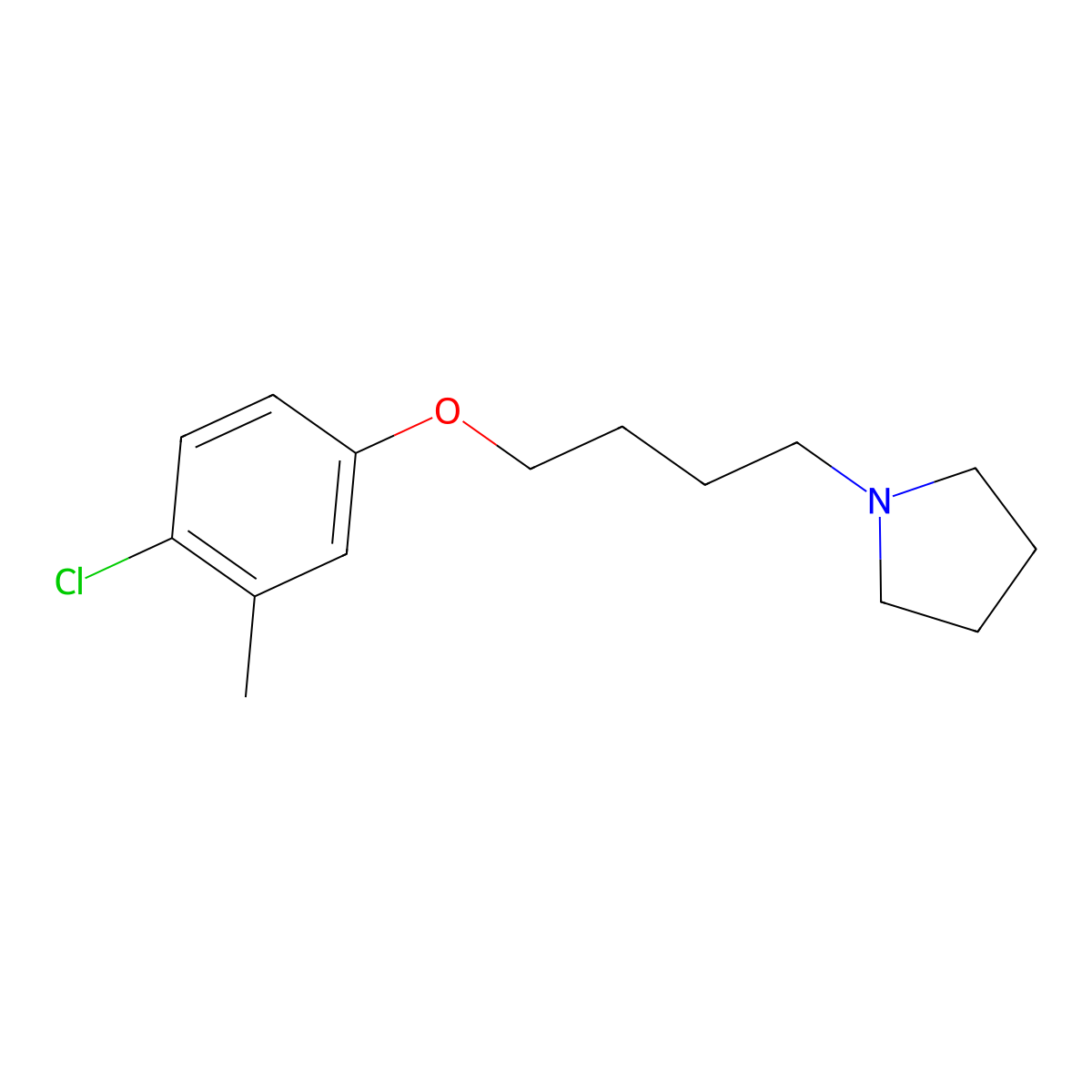 1-[4-(4-Chloro-3-methylphenoxy)butyl]pyrrolidine molecular structure, CAS 420101-67-3