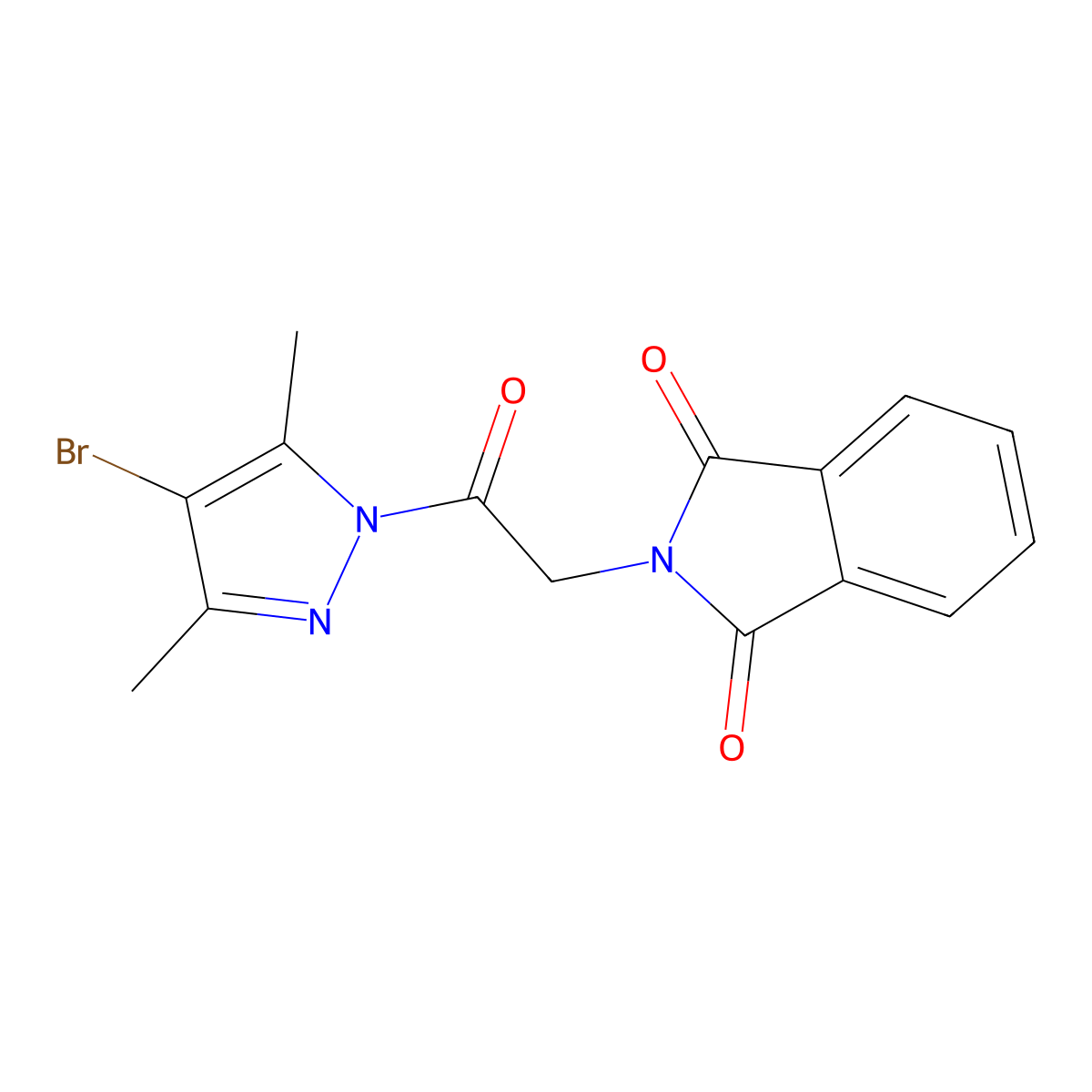 2-[2-(4-bromo-3,5-dimethyl-1H-pyrazol-1-yl)-2-oxoethyl]-1H-isoindole-1,3(2H)-dione molecular structure, CAS 420101-80-0