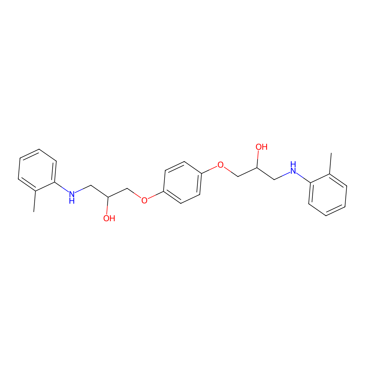 1-[4-[2-Hydroxy-3-(2-methylanilino)propoxy]phenoxy]-3-(2-methylanilino)propan-2-ol molecular structure, CAS 420101-81-1