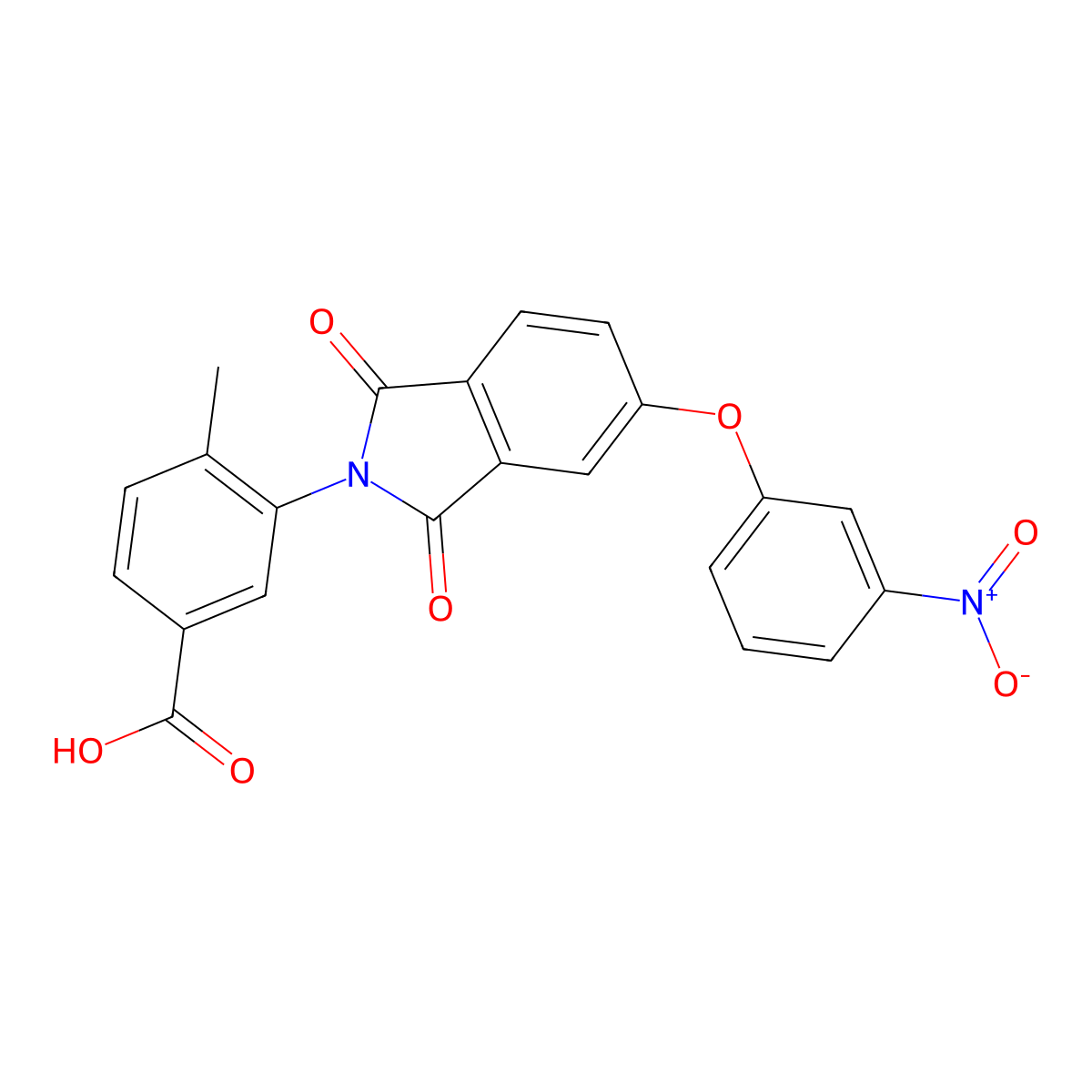 4-methyl-3-[5-(3-nitrophenoxy)-1,3-dioxo-1,3-dihydro-2H-isoindol-2-yl]benzoic acid molecular structure, CAS 420102-17-6