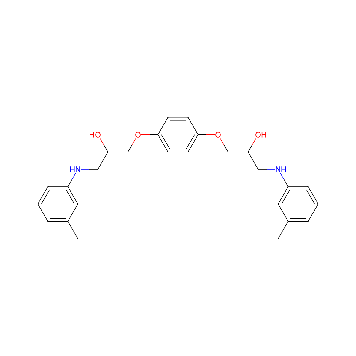 1-(3,5-Dimethylanilino)-3-[4-[3-(3,5-dimethylanilino)-2-hydroxypropoxy]phenoxy]propan-2-ol molecular structure, CAS 420102-75-6