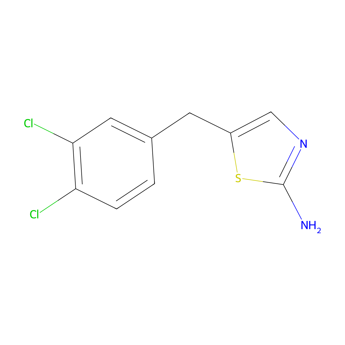 5-[(3,4-Dichlorophenyl)methyl]-1,3-thiazol-2-amine molecular structure, CAS 420102-86-9