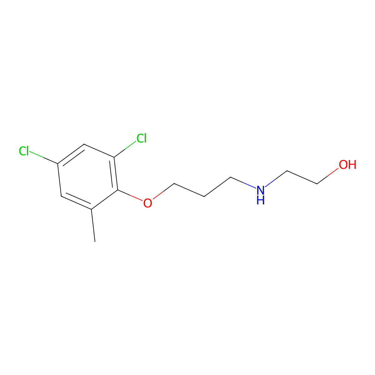 2-[[3-(2,4-Dichloro-6-methylphenoxy)propyl]amino]ethanol molecular structure, CAS 420102-87-0