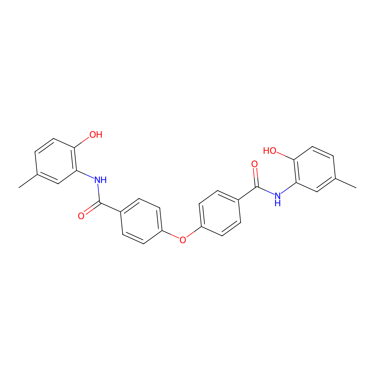 N-(2-hydroxy-5-methylphenyl)-4-[4-[(2-hydroxy-5-methylphenyl)carbamoyl]phenoxy]benzamide molecular structure, CAS 420104-05-8