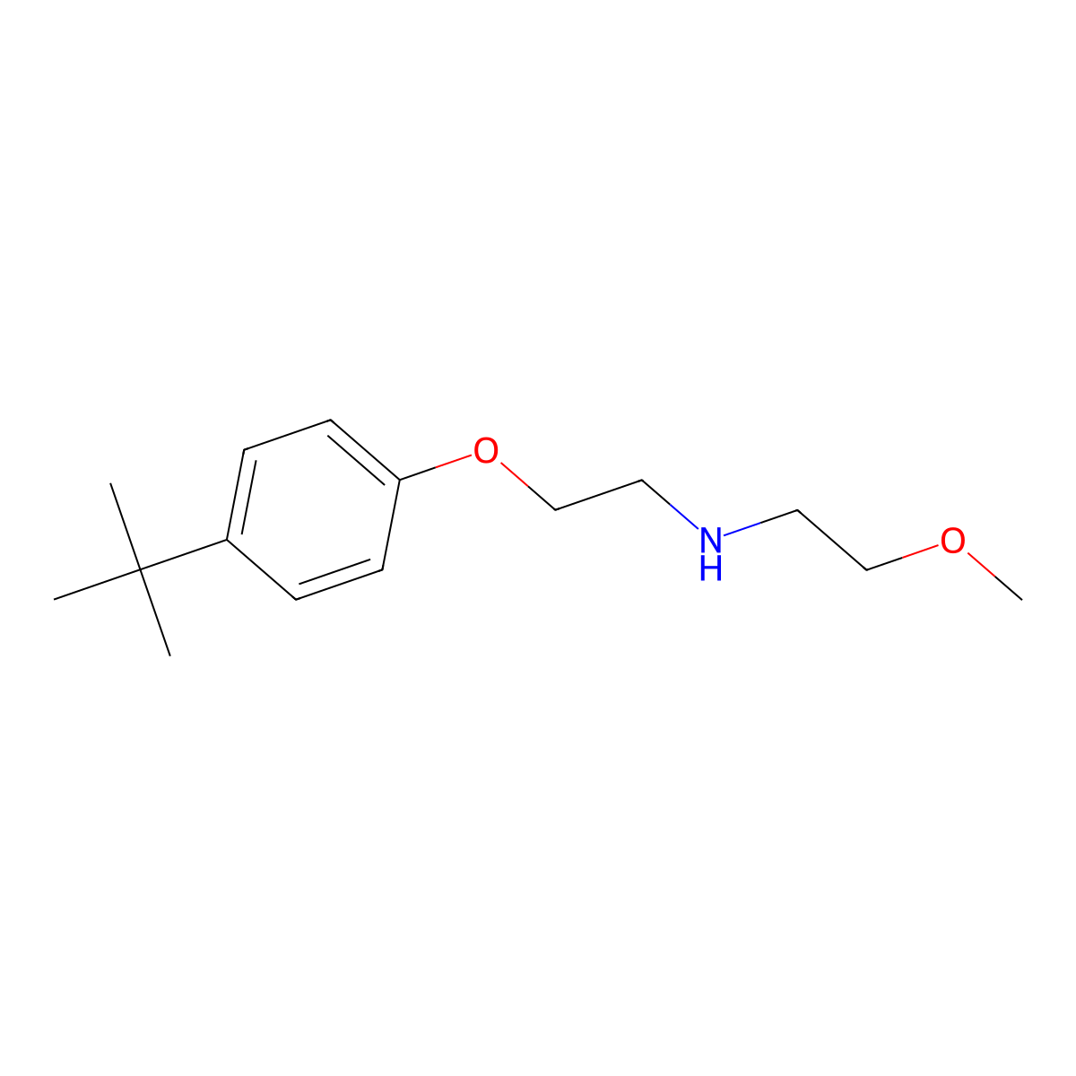 N-[2-(4-tert-butylphenoxy)ethyl]-2-methoxyethanamine molecular structure, CAS 420104-47-8