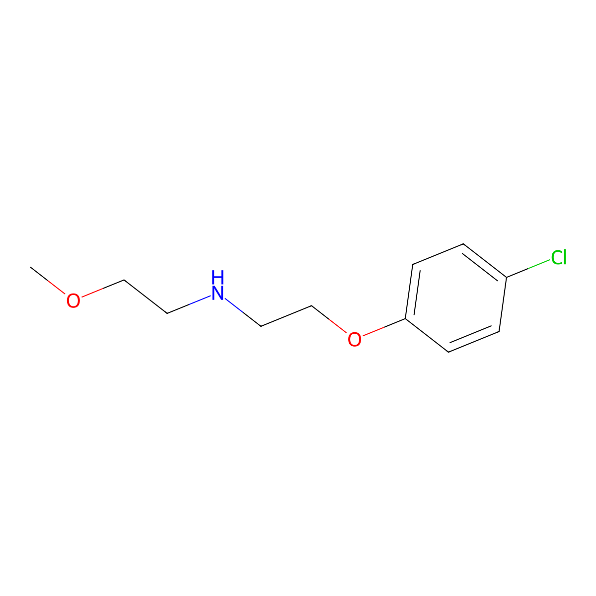 2-(4-chlorophenoxy)-N-(2-methoxyethyl)ethanamine molecular structure, CAS 420104-73-0