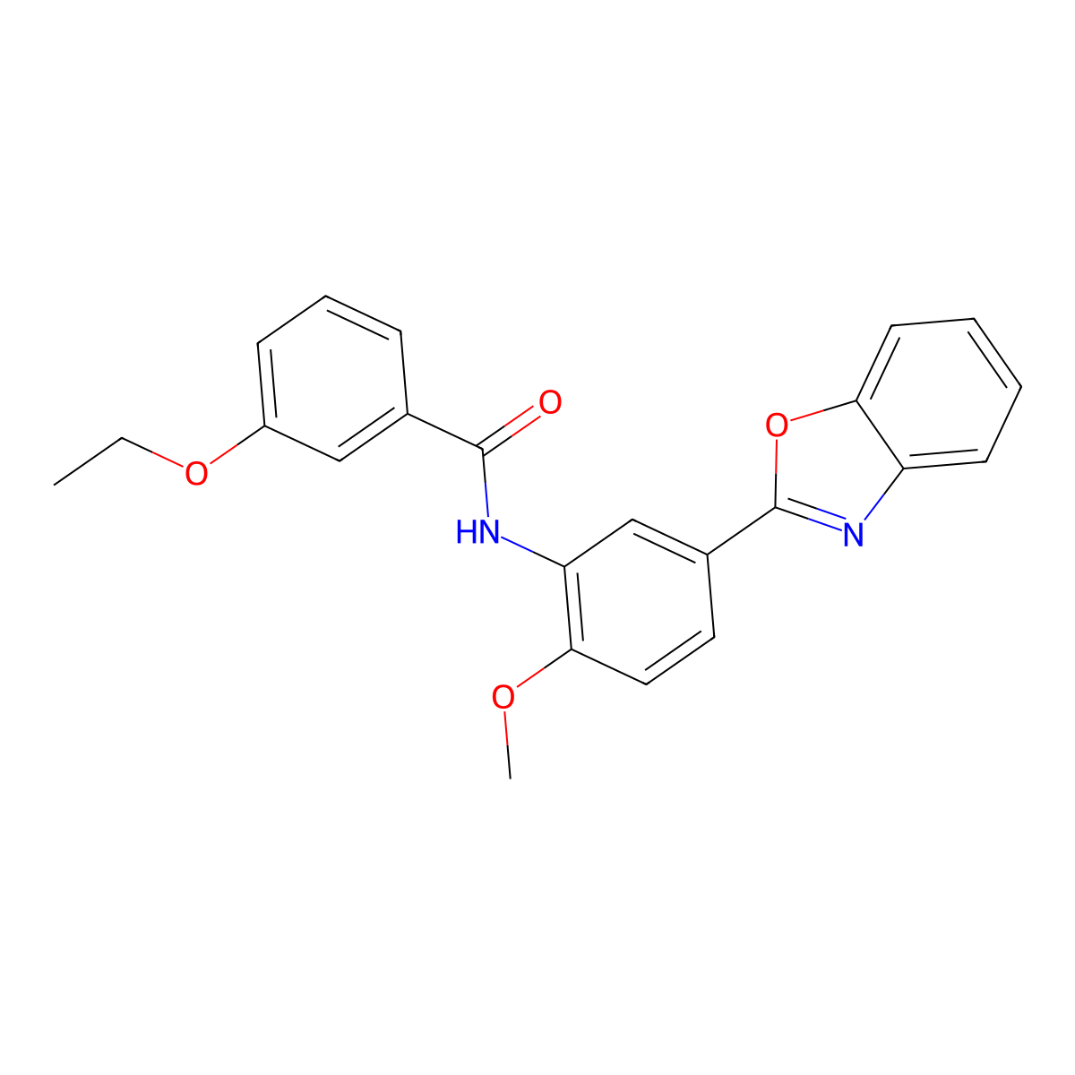N-[5-(1,3-benzoxazol-2-yl)-2-methoxyphenyl]-3-ethoxybenzamide molecular structure, CAS 420104-92-3