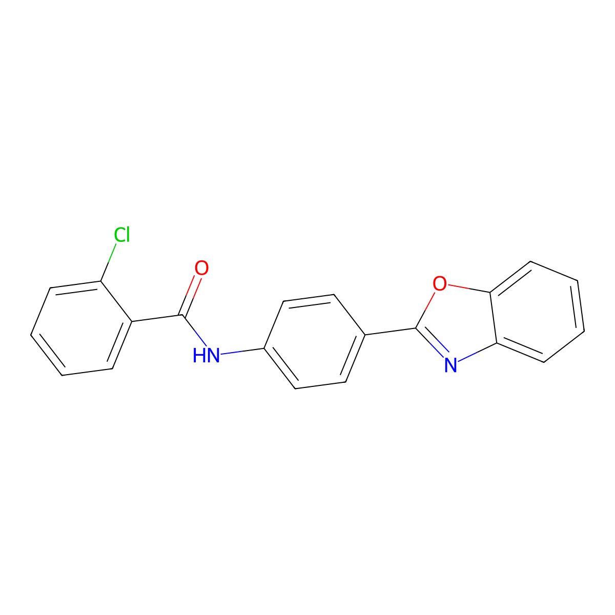 N-[4-(1,3-benzoxazol-2-yl)phenyl]-2-chlorobenzamide molecular structure, CAS 420105-02-8