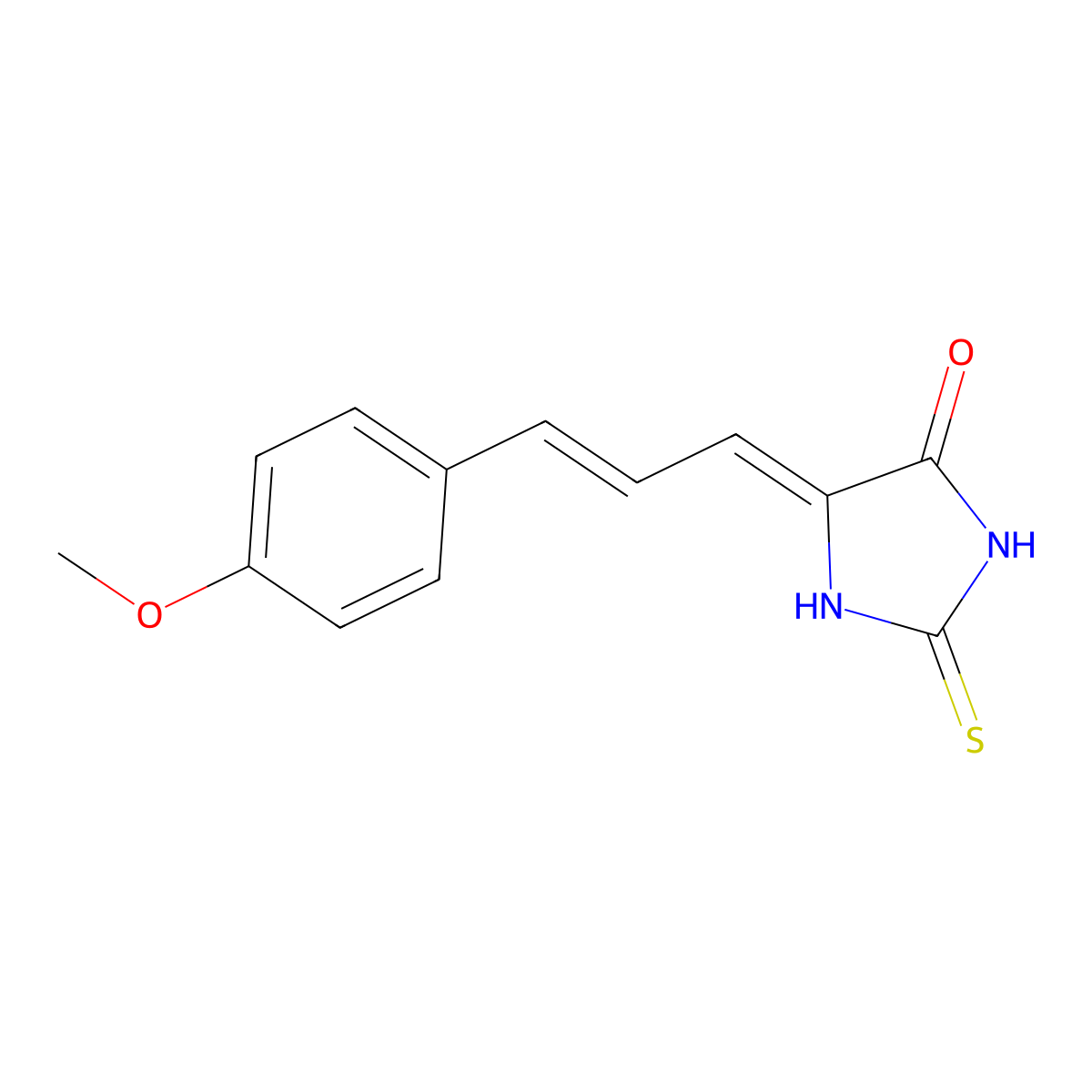 5-(3-(4-Methoxyphenyl)prop-2-enylidene)-2-thioxoimidazolidin-4-one molecular structure, CAS 420105-41-5