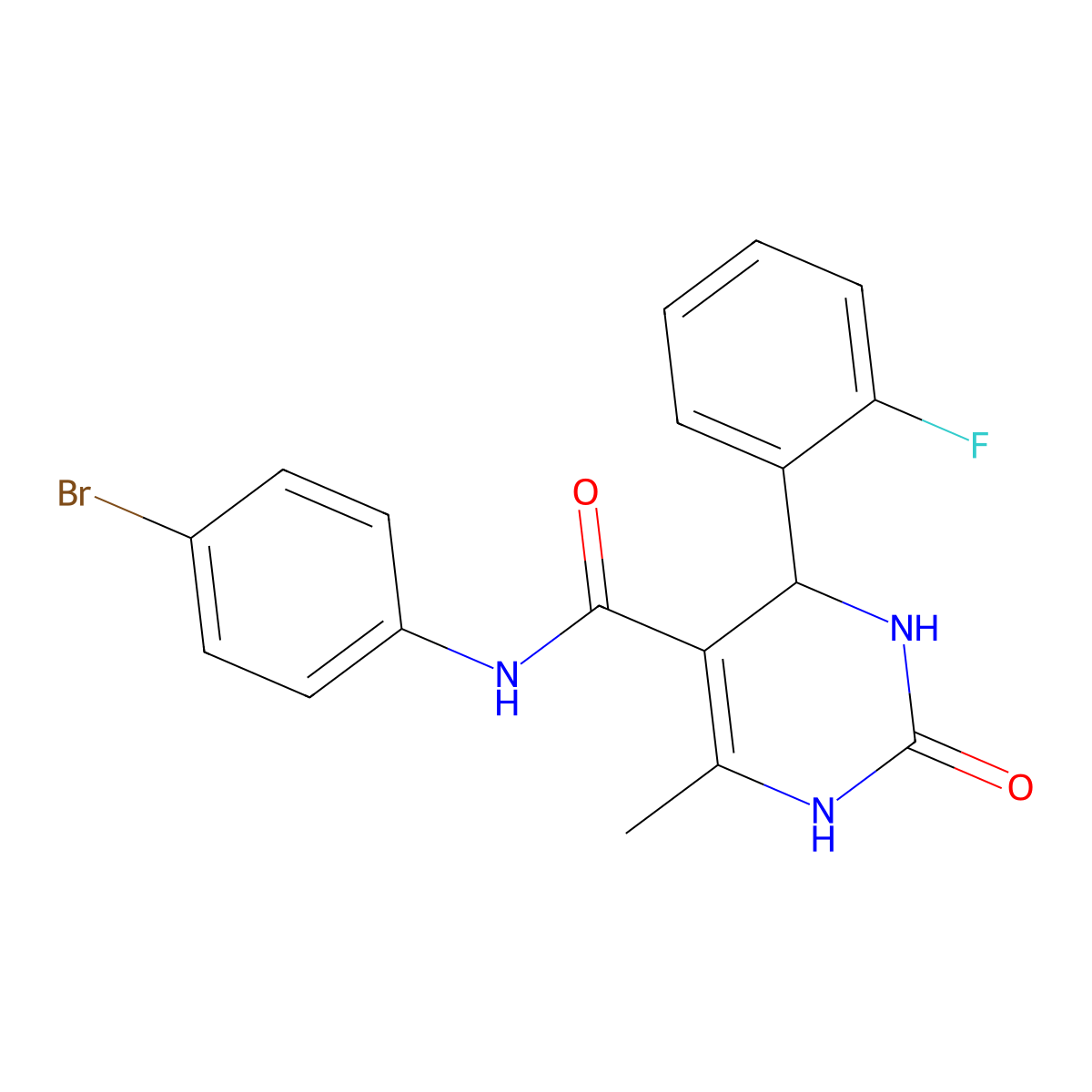 N-(4-bromophenyl)-4-(2-fluorophenyl)-6-methyl-2-oxo-1,2,3,4-tetrahydropyrimidine-5-carboxamide molecular structure, CAS 420105-43-7