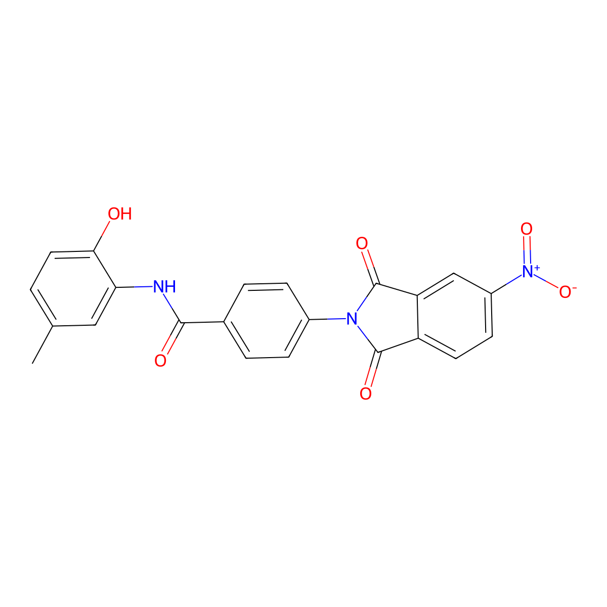 N-(2-hydroxy-5-methylphenyl)-4-(5-nitro-1,3-dioxoisoindol-2-yl)benzamide molecular structure, CAS 420105-46-0