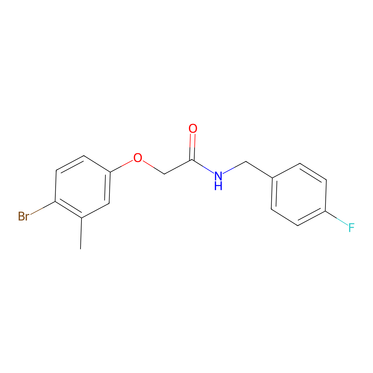 2-(4-bromo-3-methylphenoxy)-N-[(4-fluorophenyl)methyl]acetamide molecular structure, CAS 420105-60-8