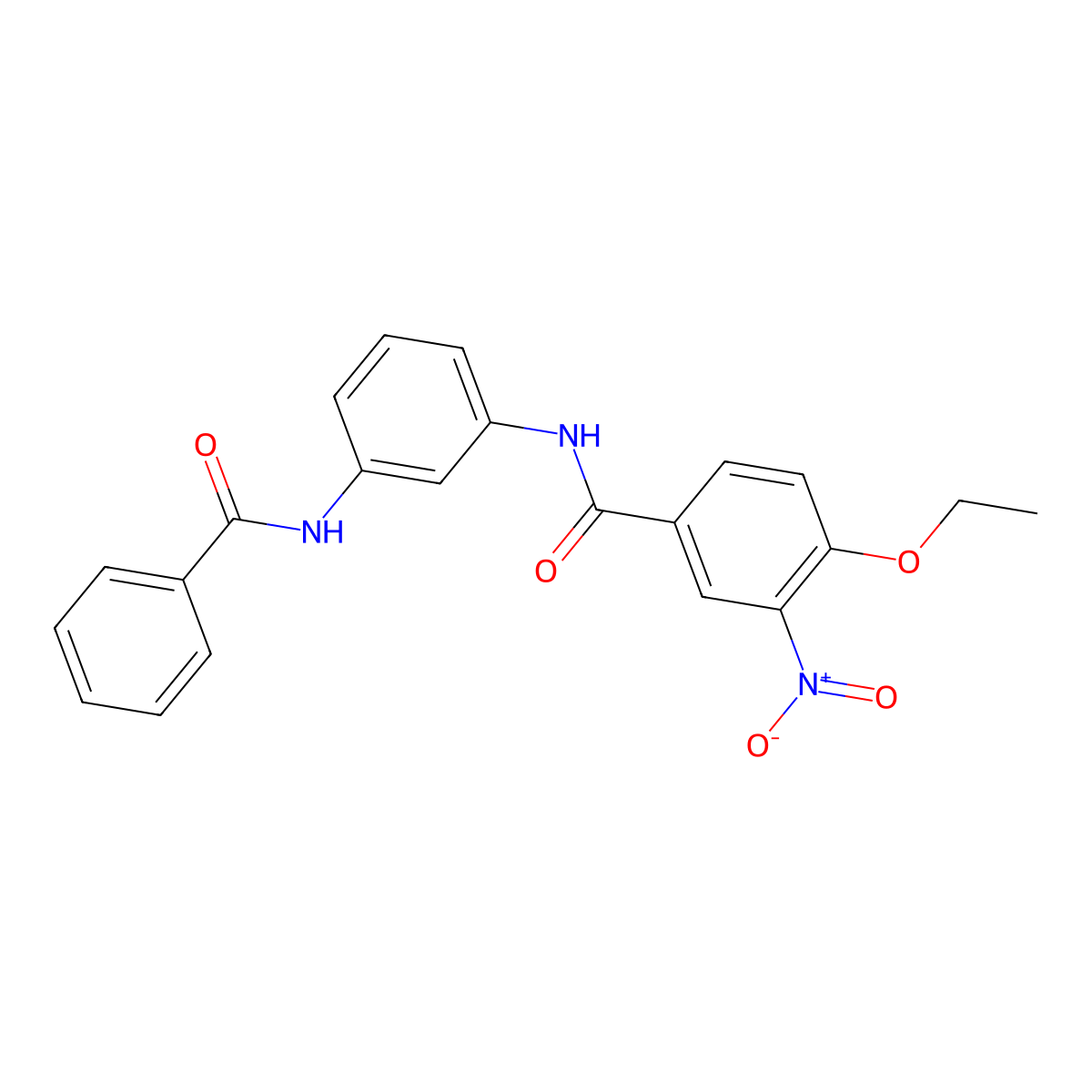 N-(3-benzamidophenyl)-4-ethoxy-3-nitrobenzamide molecular structure, CAS 420105-80-2