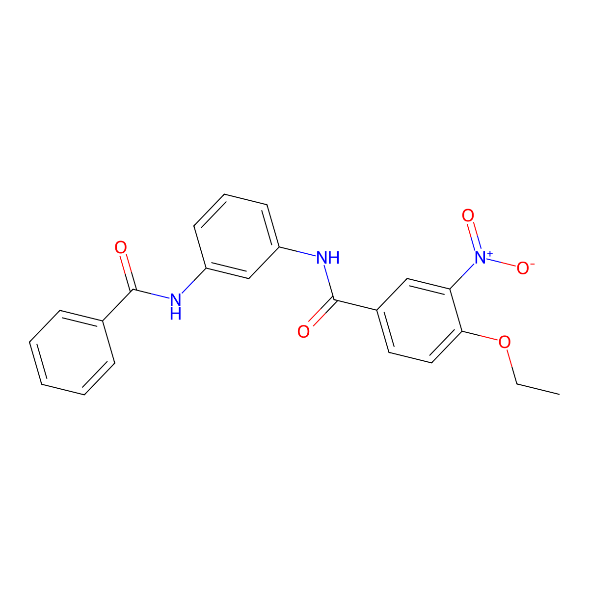 N-(3-benzamidophenyl)-4-ethoxy-3-nitrobenzamide molecular structure, CAS 420105-80-2