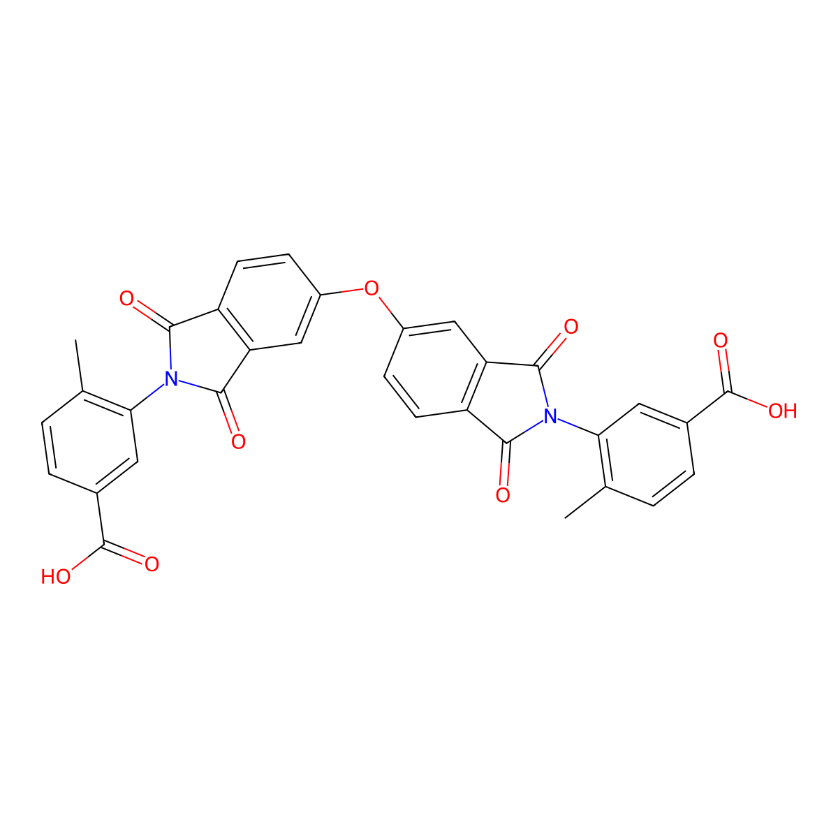 3,3'-(5,5'-Oxybis(1,3-dioxoisoindoline-5,2-diyl))bis(4-methylbenzoic acid) molecular structure, CAS 420106-21-4