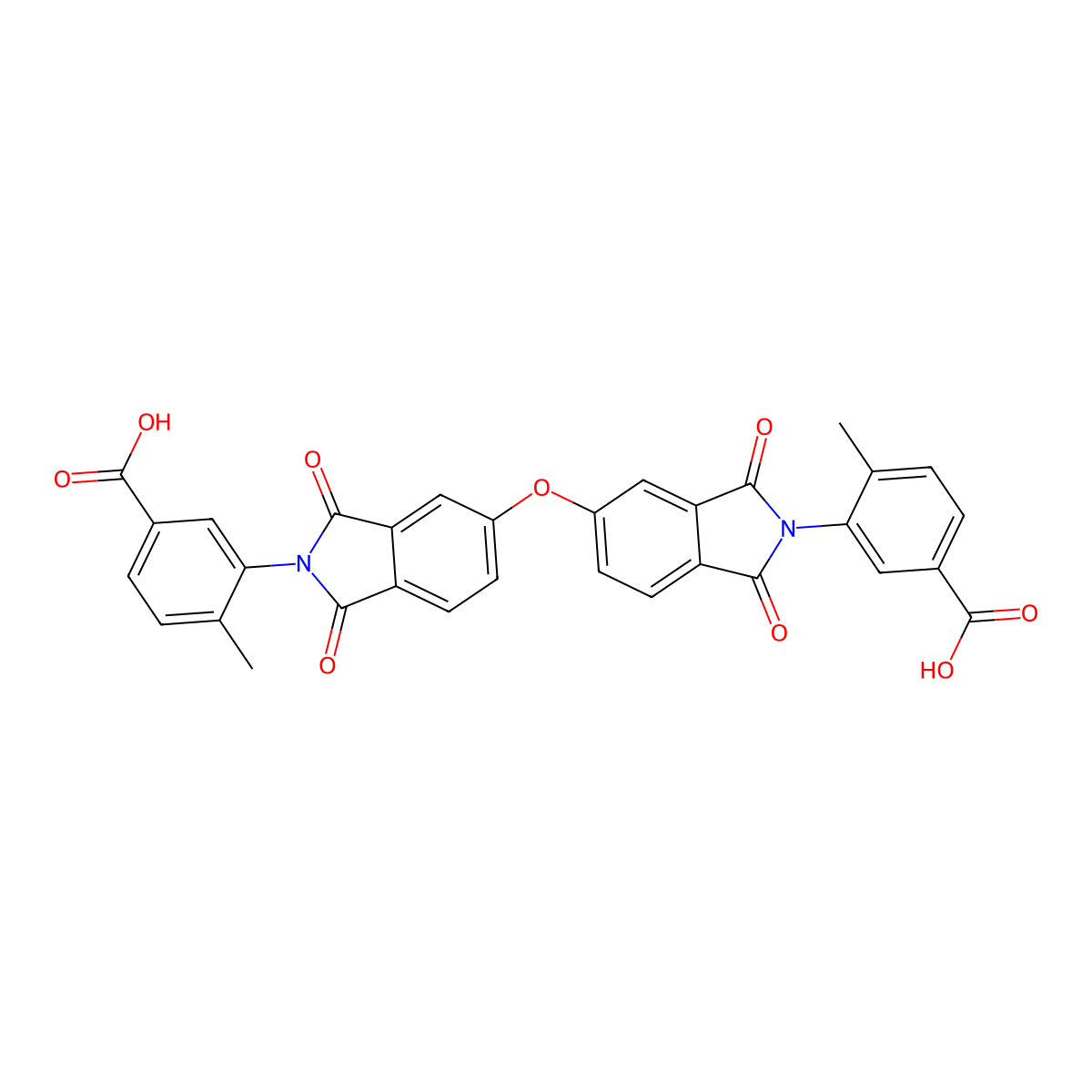 3,3'-(5,5'-Oxybis(1,3-dioxoisoindoline-5,2-diyl))bis(4-methylbenzoic acid) molecular structure, CAS 420106-21-4