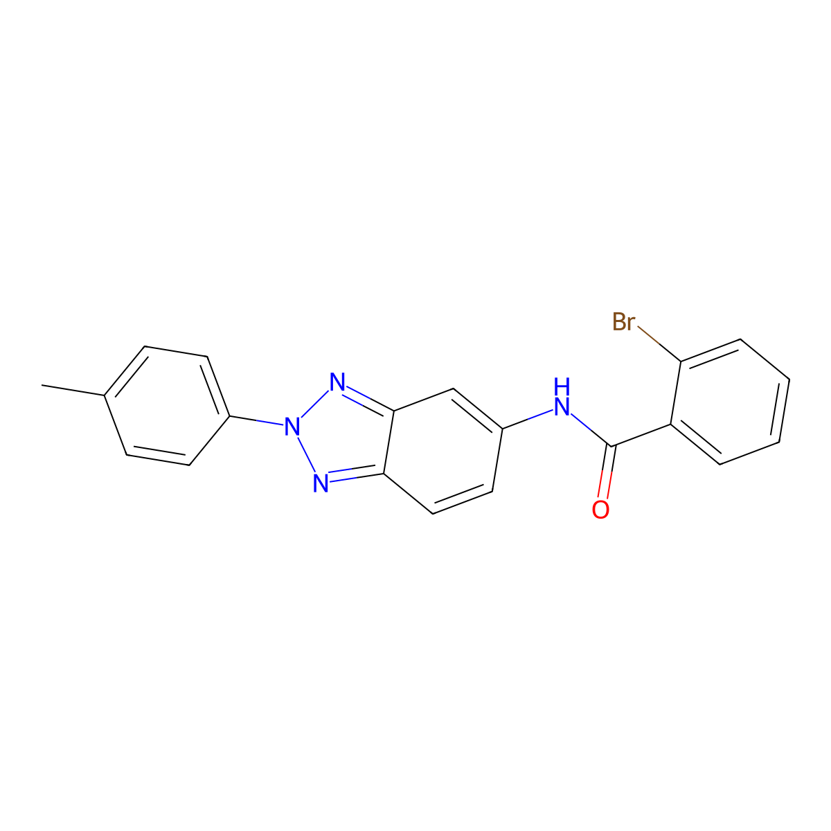 2-bromo-N-[2-(4-methylphenyl)benzotriazol-5-yl]benzamide molecular structure, CAS 420107-04-6