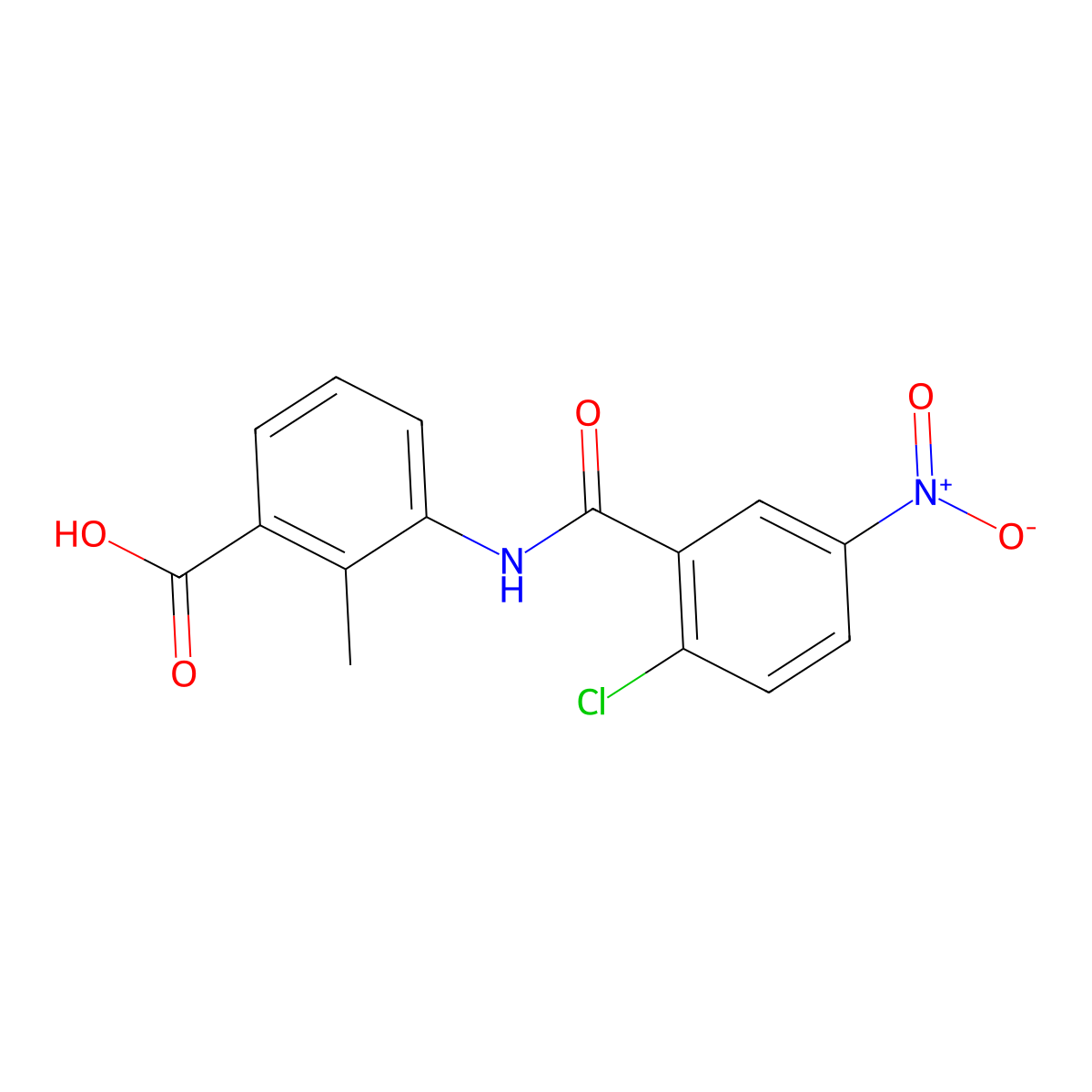 3-{[(2-Chloro-5-nitrophenyl)carbonyl]amino}-2-methylbenzoic acid molecular structure, CAS 420107-19-3