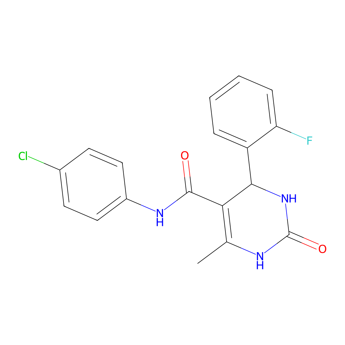 N-(4-chlorophenyl)-4-(2-fluorophenyl)-6-methyl-2-oxo-1,2,3,4-tetrahydropyrimidine-5-carboxamide molecular structure, CAS 420107-25-1
