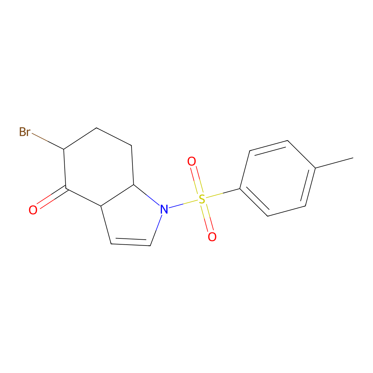 5-bromo-1-[(4-methylphenyl)sulfonyl]-1,3a,5,6,7,7a-hexahydro-4H-indol-4-one molecular structure, CAS 420111-95-1