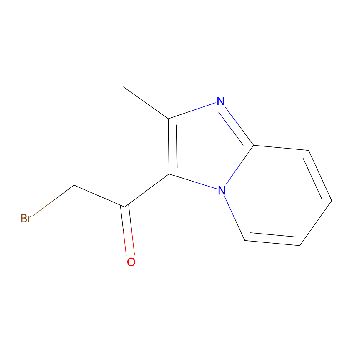 2-Bromo-1-(2-methylimidazo[1,2-a]pyridin-3-yl)ethanone molecular structure, CAS 420119-18-2