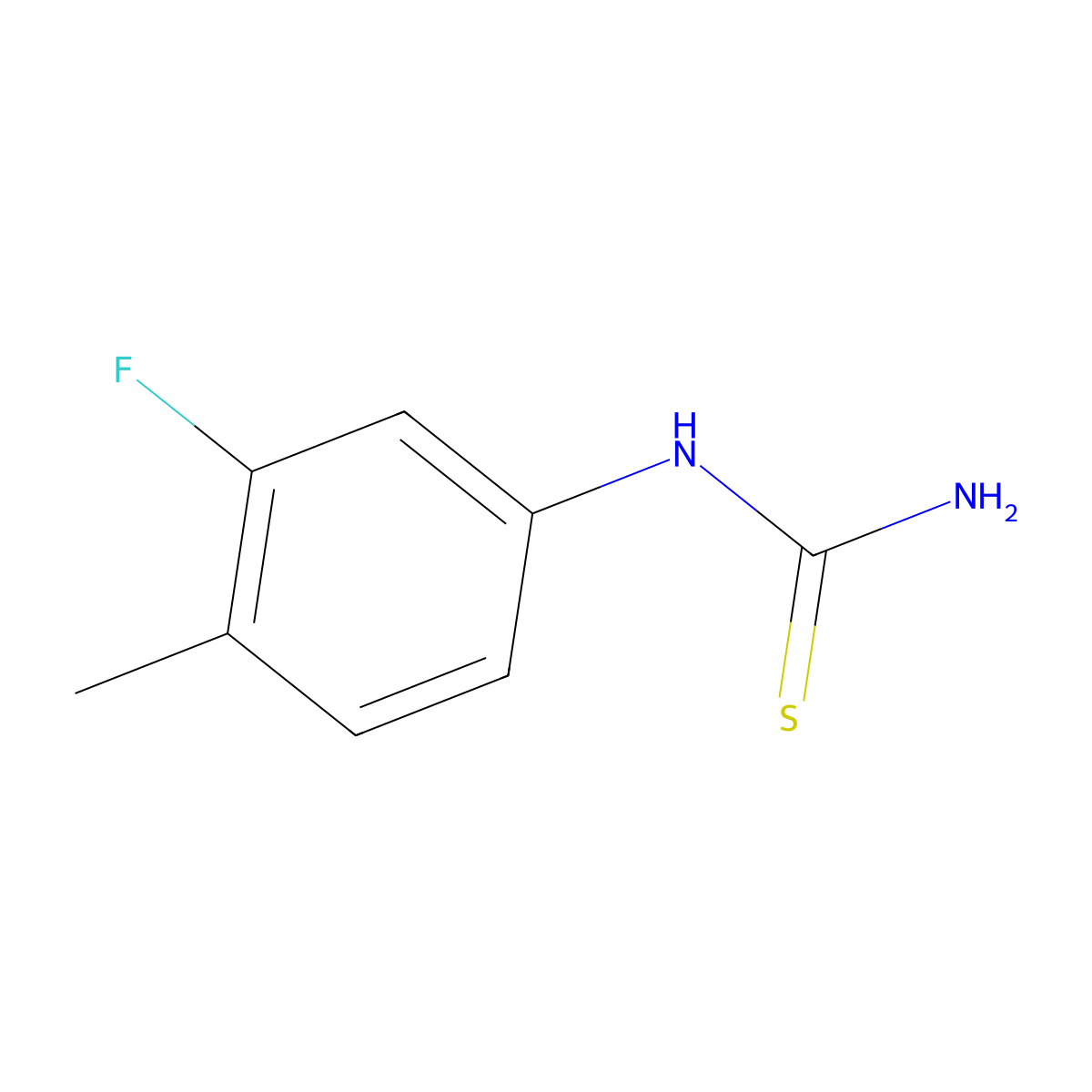 N-(3-Fluoro-4-methylphenyl)thiourea molecular structure, CAS 420130-45-6