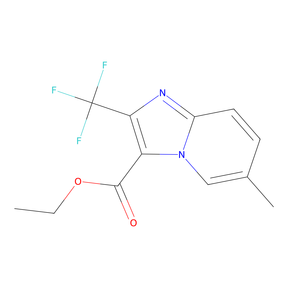 Ethyl 6-methyl-2-(trifluoromethyl)imidazo[1,2-a]pyridine-3-carboxylate molecular structure, CAS 420130-61-6