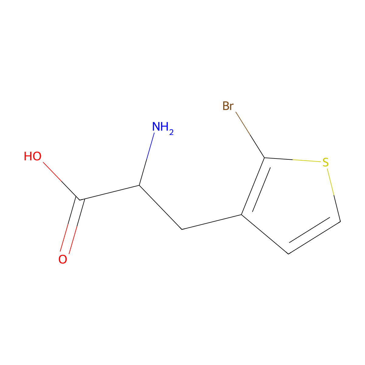 2-Amino-3-(2-bromothiophen-3-yl)propanoic acid molecular structure, CAS 420134-36-7