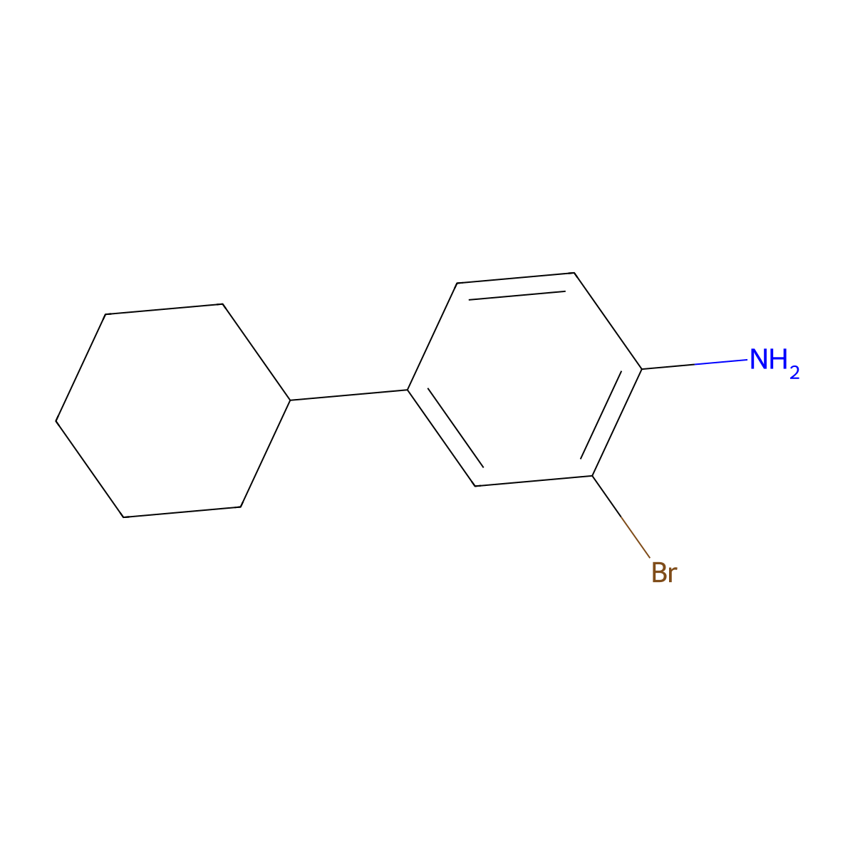 2-Bromo-4-cyclohexylbenzenamine molecular structure, CAS 420134-79-8