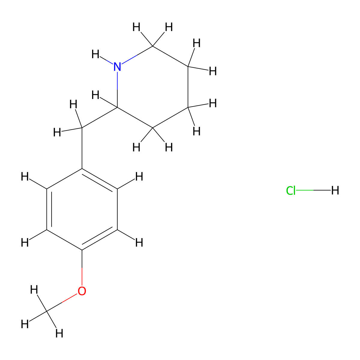 2-(4-Methoxy-benzyl)-piperidine hydrochloride molecular structure, CAS 420137-09-3