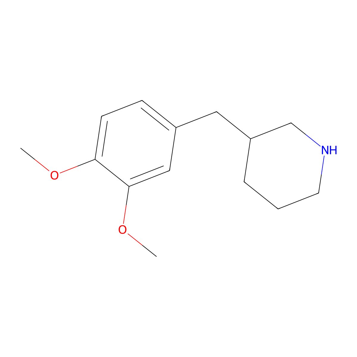 3-(3,4-Dimethoxy-benzyl)-piperidine molecular structure, CAS 420137-11-7