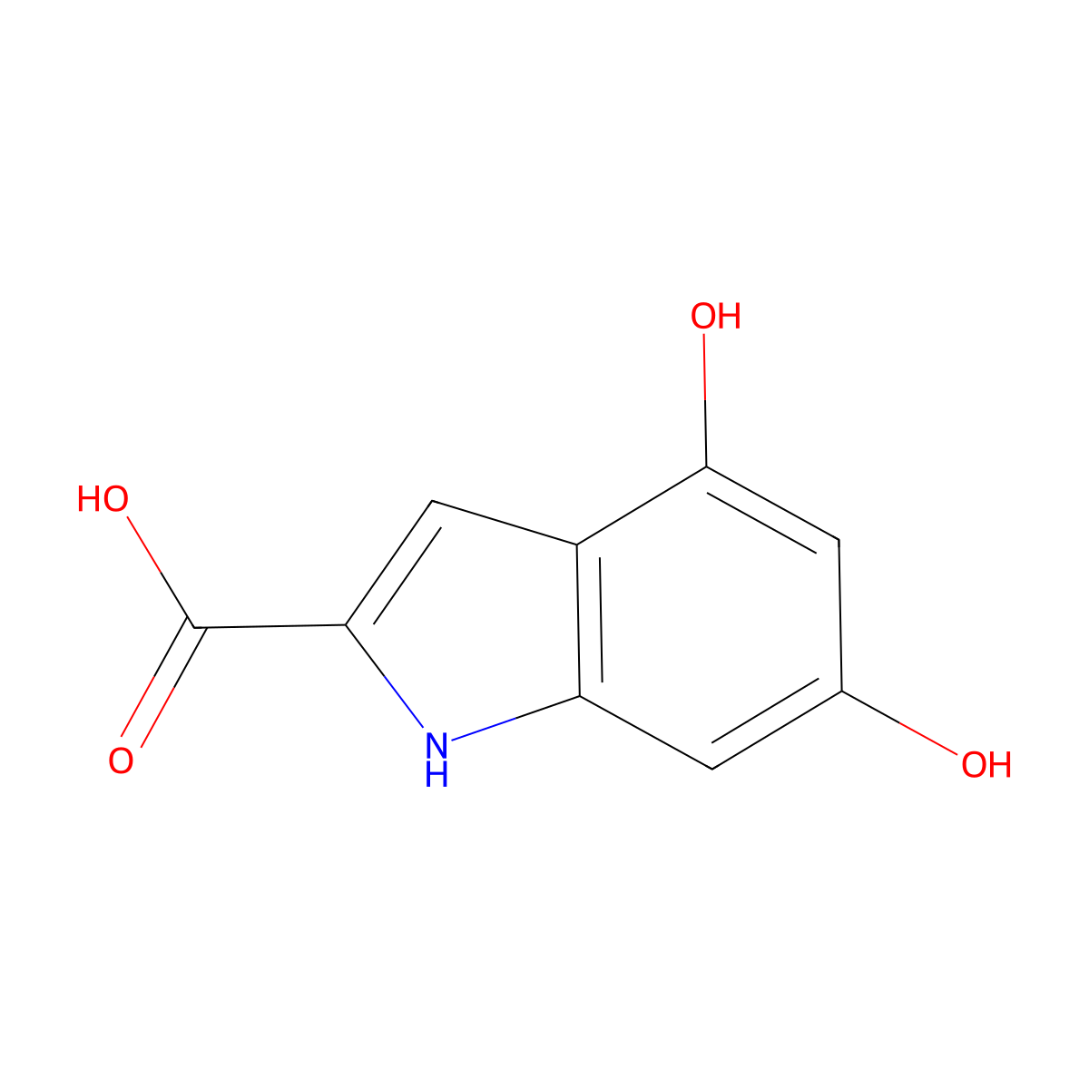 4,6-dihydroxy-1H-indole-2-carboxylic acid molecular structure, CAS 420137-13-9