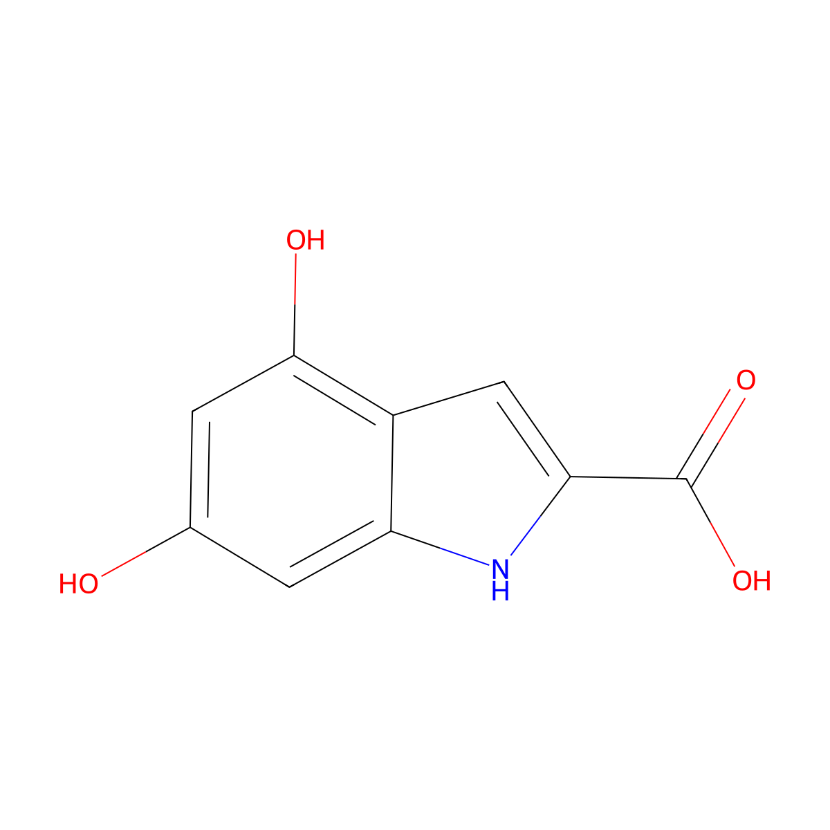 4,6-dihydroxy-1H-indole-2-carboxylic acid molecular structure, CAS 420137-13-9