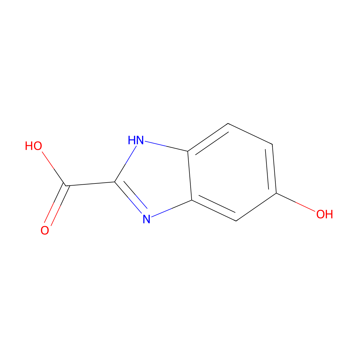 5-hydroxy-1H-1,3-benzodiazole-2-carboxylic acid molecular structure, CAS 420137-33-3