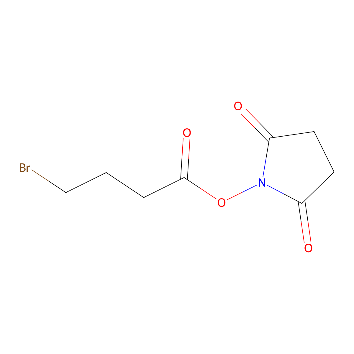 Butanoic acid, 4-bromo-, 2,5-dioxo-1-pyrrolidinyl ester molecular structure, CAS 42014-52-8
