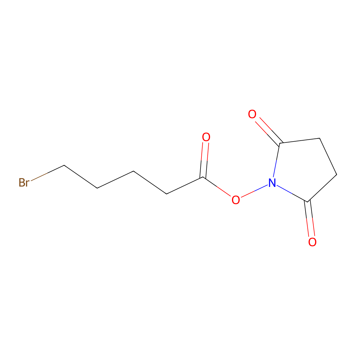 2,5-Dioxopyrrolidin-1-yl 5-bromopentanoate molecular structure, CAS 42014-53-9