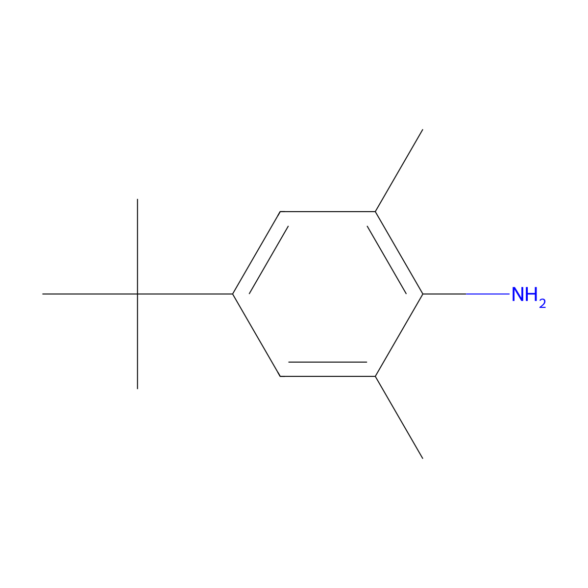 4-Tert-butyl-2,6-dimethylaniline molecular structure, CAS 42014-60-8