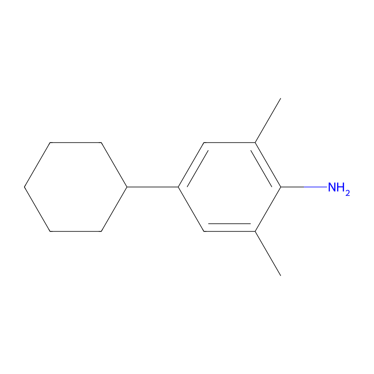 4-Cyclohexyl-2,6-dimethylaniline molecular structure, CAS 42014-61-9