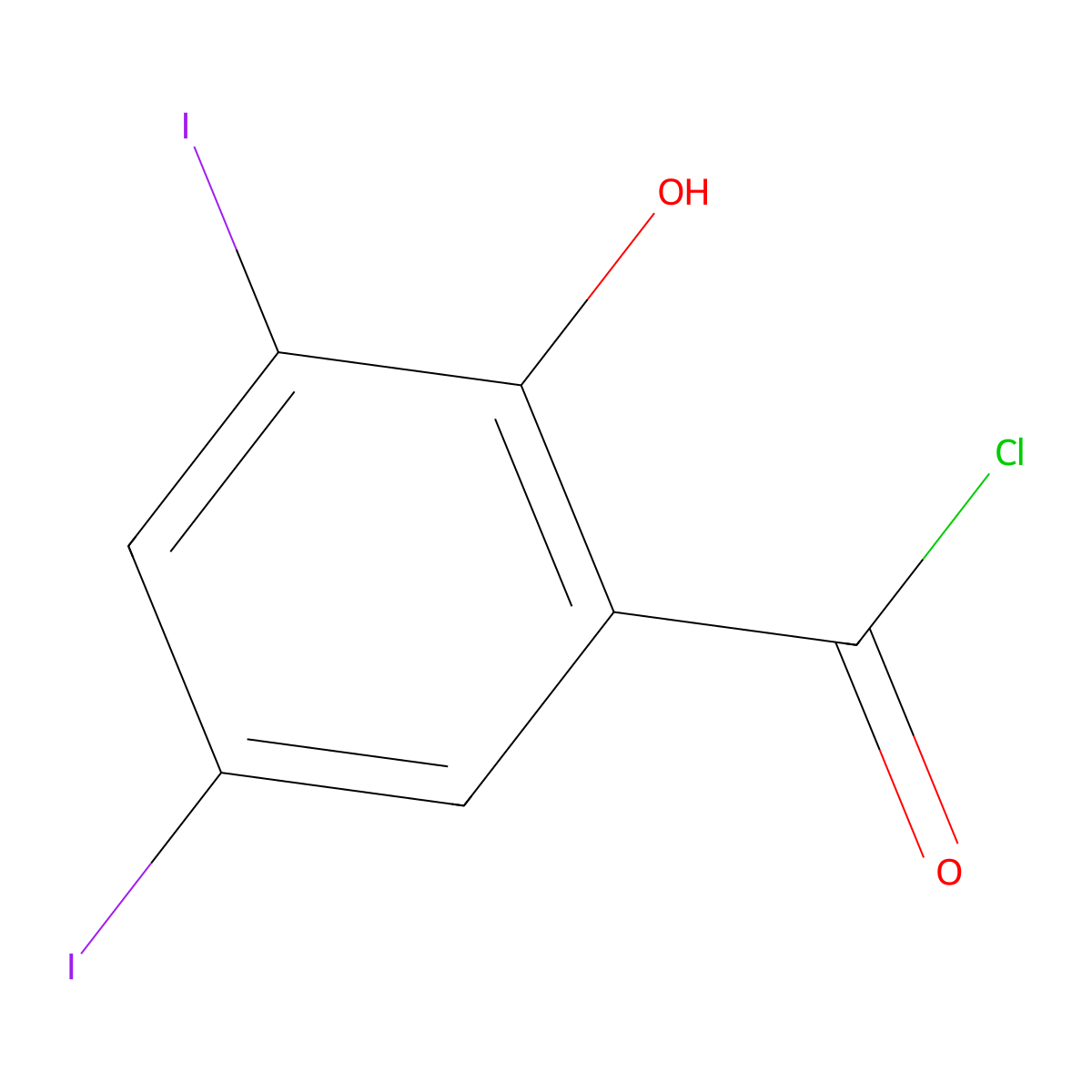 2-Hydroxy-3,5-diiodobenzoyl chloride molecular structure, CAS 42016-91-1
